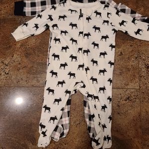 3 Hudson baby sleep and play footed onesies